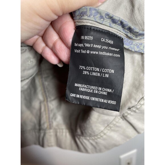 Ted Baker Jacket Mens Extra Large Beige Chore Coat Field Utility Zip Pockets - Picture 5 of 9